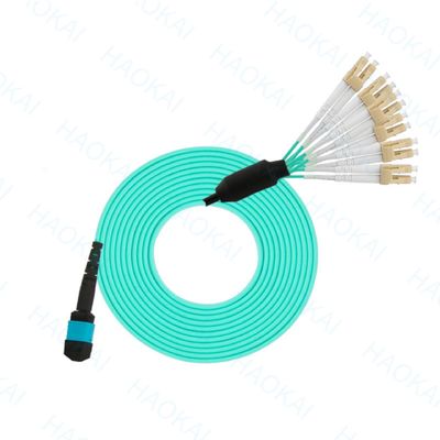 コンパクト MPO / MTP 光ファイバーパッチコード OM3 光ファイバーパッチケーブル