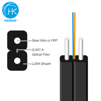 FTTHドロップ光ファイバーケーブル FRP KFRP 1コア光ファイバーケーブル LSZH
