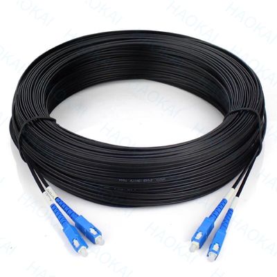 外部 FTTH パッチコード 2コア スチールワイヤドロップ 光ファイバーケーブル 2SC-2SC接続