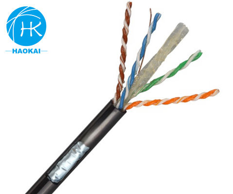 ゼリーで満たされたUTP CAT6ケーブルとメッセンジャー 屋外空中ネットワークケーブル