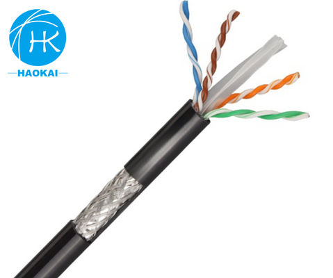 4ペア 23awg FTP CAT6 アウトドアインターネットケーブル ジェリーで満たされたまたはゲルで満たされたLANケーブル