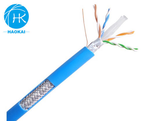 4ペア 23awg FTP CAT6 アウトドアインターネットケーブル ジェリーで満たされたまたはゲルで満たされたLANケーブル