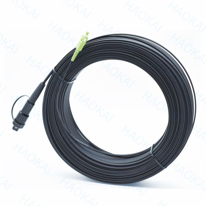 SC APC FTTA 光ファイバーケーブル 5.0mm G657A2 LSZH 5M 黒のパッチコード