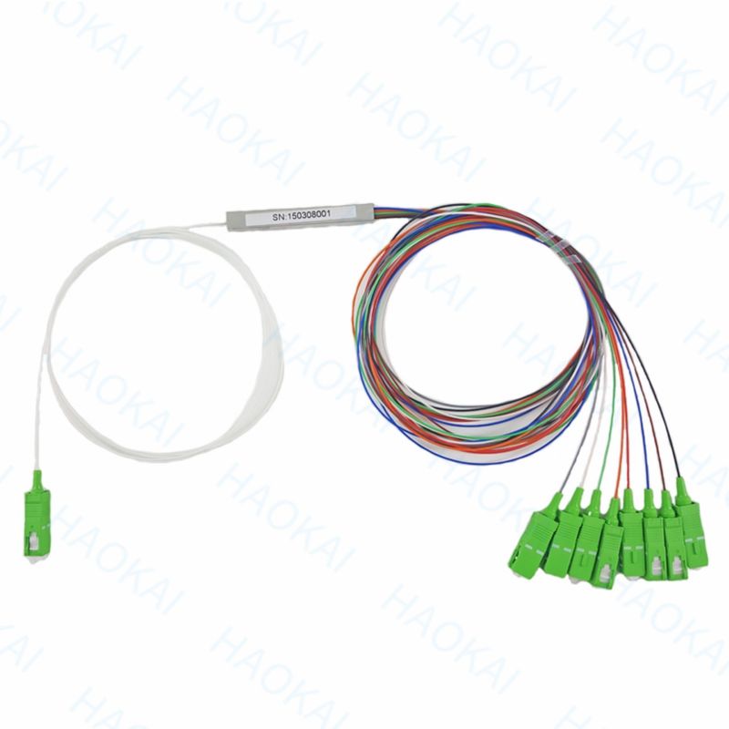 FTTH 1x4 1x8 ファイバー PLC スプリッタ SC APC コンネクタ付きミニ鋼管